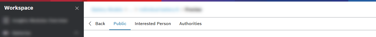Tabs to select access group