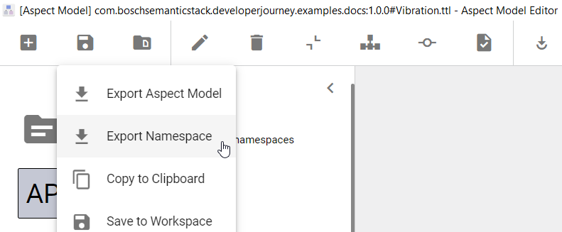 AME save export namespace